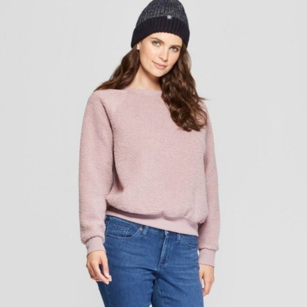 Universal Thread Pink Sherpa Pullover SweatshirtXS